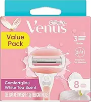 Gillette Venus ComFortglide White Tea Women's Razor Blade Refills, 8 Count