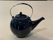 Mid Century Modern Teapot Fine Porcelain - New Elegant Dark Blue Teavana Rondo