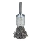 Crimped Wire Solid End Brush, Stainless Steel, 1/2 in dia x 0.0104 in Wire,