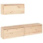 Tv Cabinets 3 Pcs Solid Wood Pine pine wood TV Stands & Entertainment Units