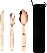Camping Spoon Fork Stainless Steel Camping Knife Fork Spoon 3 in 1 Travel Camping Portable Outdoor Set(Colour 4)