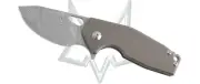 Fox Knife Suru Frame Lock FX-526DTI Stonewashed Titanium Damasteel Pocket Knives