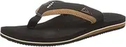 [REEF] Leaf CI6557 CUSHION DAWN Men's Flip Flops, multicolor (black/tan)