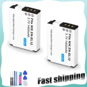 2x 1400mah EN-EL12 Battery for Nikon Coolpix S9300 P340 P330 P310 P300