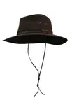 Thomas Cook Wide Brim Oilskin Hat Made From Cotton Waxed Oilskin in Dark Brown