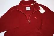 Tommy Bahama Cloud Peak Half Zip Fleece Sweatshirt LS Sangria Red New Medium M