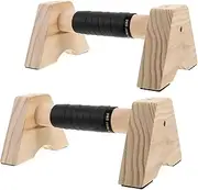 Abaodam 2pcs Wooden Gymnastic Bars Non Slip Parallettes with Ergonomic Handles for Home Fitness Durable Handles for Men and Women for Calisthenics and Handstand Training