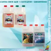 Canna Coco A&B 2x1L Nutrient Hydroponics W/Z Cannazym Rhizotonic Additives Kit