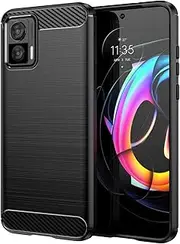[Eabhulie] Motorola Edge 30 Neo Case, Soft Carbon Fiber Brushed TPU Case Cover for Motorola Edge 30 Neo Black