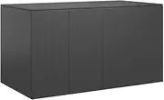 194x100x103 cm Backyard Outdoor Storage Box, Garden Cushion Box with Cover for Patio Decor, Furniture Cushions, Garden Tools, Pool Accessories, Black, PE Rattan
