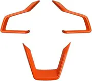 Auovo Steering Wheel Cover Trims for Subaru Crosstreck Outback Legacy Accessories 2018-2024 Steering Wheel Panel Frame Covers for Subaru Impreza 2017-2025/19-25 Forester/Ascent 2018-2024 (Orange)