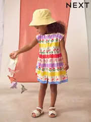 Multi Rainbow Button Through Summer Dress (3mths-10yrs) (AC9280) | $24 - $31
