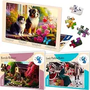 63 Pieces Dementia Puzzles for Elderly - Large Piece Activities Products for Seniors by Quokka - 3 Alzheimers Jigsaw Puzzle Games for Adults Riverside, Platform, Animals - Gifts for Men and Women
