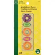 Dritz Quilting Embellishment Charms Pink Orange Green, NEW