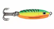 VMC Rattle Spoon 1" 1/16 oz - Glow Fire Tiger - Ice Fishing Lure