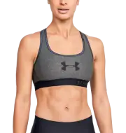 UNDER ARMOUR WOMENS MID CROSSBACK SPORTS BRA GRAY/BLACK #1351997-NWT