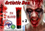 2 x Fake Blood Halloween Zombie Blood Vampire Blood Theatrical Blood