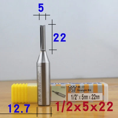 5.0mm Diameter Carbide Insert Straight Router Bit - 1/2" Shank