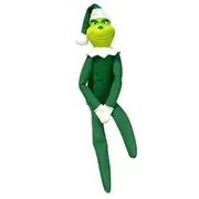 Christmas Grinch Inspired Plush Toy Xmas Ornament Elf Doll on the Shelf -Green