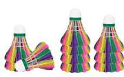 Quality Colored Feather Badminton Shuttlecock (Pack of 10) KU
