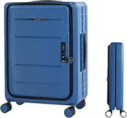 [RUVOO] Luggage Carry On Luggage Foldable Suitcases Adjustable Trolley Carry On Luggage Front Open Universal Wheel Suitcase Checked Luggage (Color : OneColor, Size : 24 in)