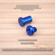 Benchmade 535 BUGOUT Knife 2 PC Custom Titanium Pivot Set Anodized BLUE