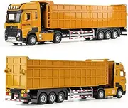 Die-cast 1:50 Simulation Trailer Dump Truck Model Car Alloy Diecast Sound Light Pull Back Transportation Engineering Cars Miniature Vehicle