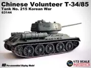 Dragon 1/72 Chinese Volunteer T-34/85 215 Meritorious Tank 63144 Model Finished