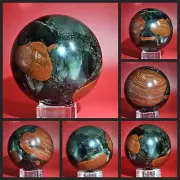 Natural African blood stones Quartz Sphere Crystal Mineral Ball Reiki 1 LB
