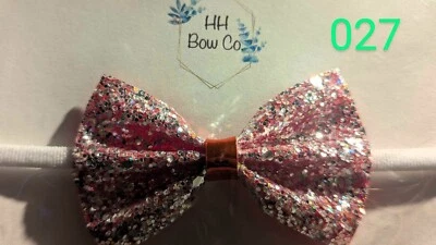 ❤️ “Bow Before the Sparkle” – Red & Silver Sparkle Headband or Ponytail Holder |