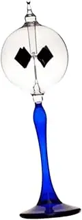 Qianly Solar Crookes Radiometer Tabletop Ornament Glass Sun Light Energy Spinning Vanes Science Toy for Entrance Cabinet Bookshelf, Blue