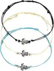 [Tummy Tub] Bracelets,Bracelet Jewellery,Anklet String Charm,Smart Bracelet with Talk Band Anklets Foot Jewelry Women's Turtle Bracelet Chain Vintage Beach Anklet Red Bracelet (Color : Multicolor)