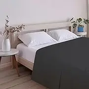 Extra Soft Comfortable Flat Sheet for 90cm Bed Black Breathable Easy Care