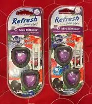 Refresh Your Car! Mini Diffuser Car Air Fresheners Mixed Berry 2 Packs (4 total)