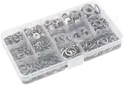 AIMALL 800PCS Stainless Steel Flat & Spring Washers Assortment Kit M4-M12 for Machine, Home Decoration, and Automotive Use, Anti-Rust Metal Lock Washers