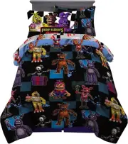 Five Nights At Freddy's 5 Piece Twin Size Bed Comforter and Sheet Set with Sham