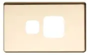 2x HPM EXCEL SINGLE POWERPOINT COVER PLATES 117x73mm Horizontal, Polished Brass