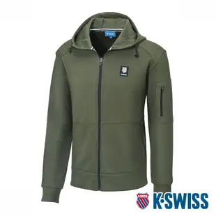 K-SWISS PF Hoody Jacket連帽運動外套-男-橄欖綠