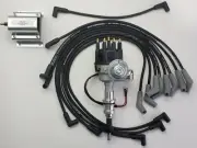 FORD 289 302 SMALL CAP HEI DISTRIBUTOR +60K COIL + 8.5mm BLACK SPARK PLUG WIRES (for: Ford)