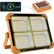 BonGu Portable LED Work Solar Light 100W 10000 LM with Stepless Brightness Job Site Battery Rechargeable LED Floor Light for Emergency Worklight for Hurricane Father's Gift