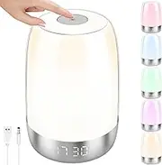 Sunrise Alarm Clock, Touch Wake Up Night Light, Dimmable Warm White Bedside Lamp for Kids, Sunrise Simulation Alarm Clock, Low Noise Sunlight Lamp for Your Bedroom