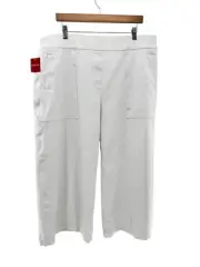 NWT SPANX Cropped Wide Leg Classic White Pull on Shaping Pants Womens Plus 2X