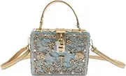 [Shiratori] Women Evening Clutch Bag, Acrylic Square Box Shoulder HandBags For Wedding Party Tote Purse