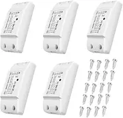 5Pcs WiFi and BT Smart Switch 10A 2200W Dual-Mode On/Off Device Voice Tuya APP Remote Control Timing Switch Smart Home Voice Control for Electric Appliances Universal Smart Home Automation Module