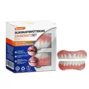 Silicone Denture Kit Veneers Dental Tooth Cover Snap False Teeth Set NEW