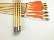 32" Wood Arrows 8.5mm Shaft for Traditional Recurve Bow Hunting Target Archery