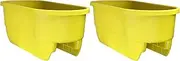 Apollo Exports International AP-5720/YE/2, Yellow, 4" Dual Deck Railer Planter, (Set of 2)