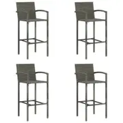 Bar Stools 4 pcs Grey Poly Rattan
