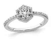 2/3 Carat (ctw SI1-2Si2, G-H) Lab Grown Diamond Engagement Ring in 14K White Gol