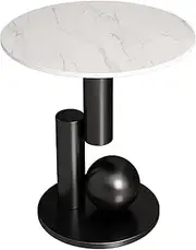 Fashion Coffee Tables End Table Round Marble Coffee Table Metal Frame Center Table Slate Sofa Table White Accent Table Nightstand Side Table Luxury
